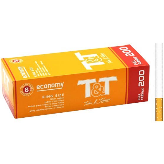 Гильзы T&T Economy Full Flavour Regular Long filter 8/20мм (200шт/уп)